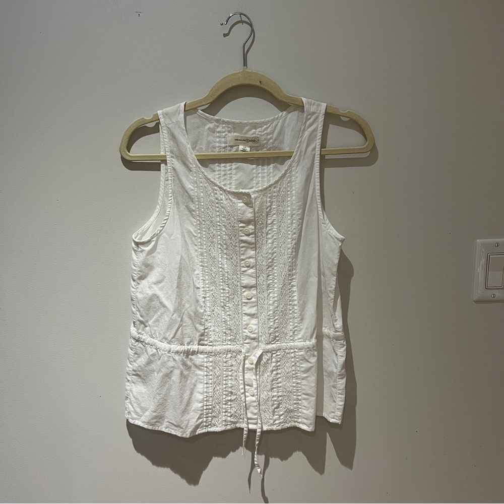Treasure & Bond White Button-Front Blouse